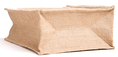 H&B Unisex-Adult Food Inside Printed Jute Tote Tiffin Bags With Zip Medium Size ( Beige, Size: 11X10X6 In)