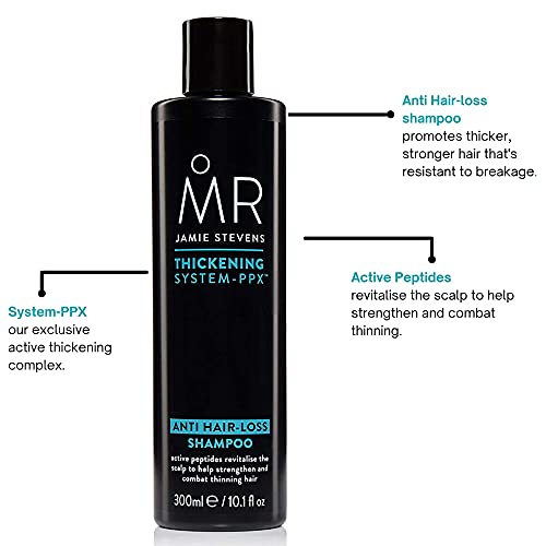 MR. Designed Formulated for Thinning Balding Receding Mens Contains Thickening PPX leaves Feeling Thicker Fuller. Reduces Rate of, Anti Hair Loss Shampoo, 300 millilitre