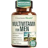 Methylated Multivitamin for Men with Bioavailable Vitamins, Chelated Minerals, Vitamin D, B12, C, A & Zinc for Energy, Focus and Immune Health – Premium Mens Multivitamins & Multiminerals – 60 Caps