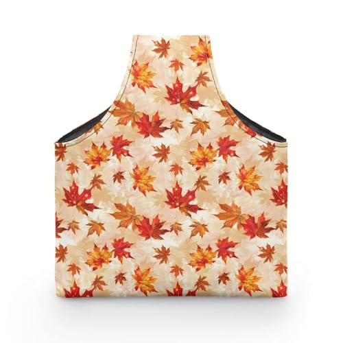 Image of KUIFORTI Fall Leaves Yarn Bag Tote Knitting Accessories Thanksgiving Gifts for Women Crochet Bag Large Yarn Bags for Crocheting on The Go