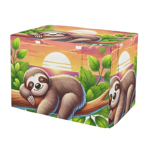 Cute Sleeping Sloth Water-Resistant Dog Crate Cover Easy to Install