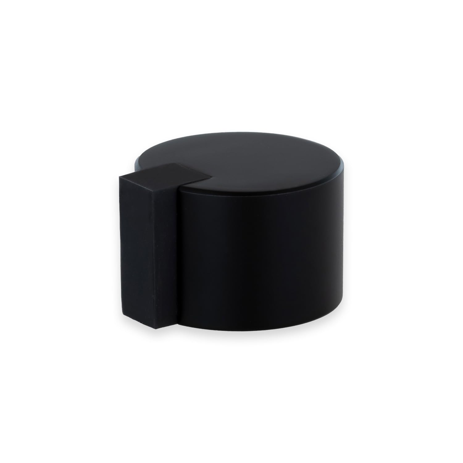 Evi Herrajes Black Lacquered Steel - Black Rubber Evi Door Stoppers | Stainless Door Stop - Adhesive Fastening - Protector Rubber - 28X20mm Black Door Stopper
