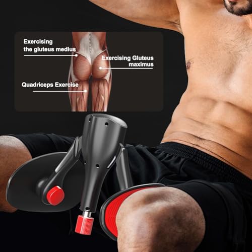 Dijbeentrainer, 5 tot 35 kg bekkenbodemtrainer, multifunctionele beentrainer met intelligente teller, bekkenbodemtrainer voor thuis voor vrouwen en mannen, heuptraining (zwart-rood) - Afbeelding 6