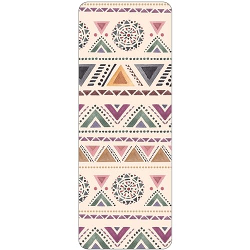 FANSU Yogamatte rutschfest, 1 mm Dicke Reise Yogamatte Faltbar Leicht Sportmatte und Fitnessmatte Meditationsmatte Trainingsmatte Pilates Matte für Zuhause (183x68cm,Dreieck Bohemia)