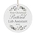 Retirement Ornament for Lab Assistant Gifts First Christmas as a Retired Technician Laboratory Medical Tech Research Phlebotomist Xmas 2022 Round Shaped Circle Party Decor