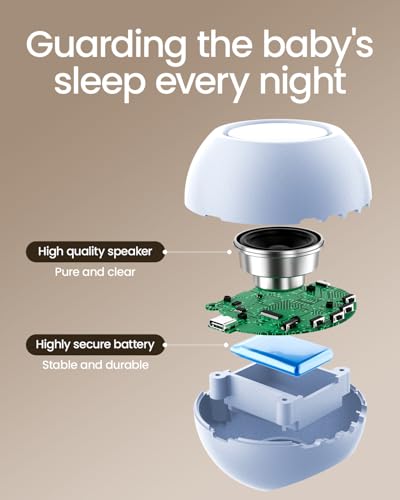 Image of CHICWAY Portable Sound Machine with AI Cry Detection for Baby Adult, Blue | 2026 Mom's Choice Awards, 18 Soothing Sound, Bluetooth Rechargeable White Noise Machine for Home Office, Nursery Light