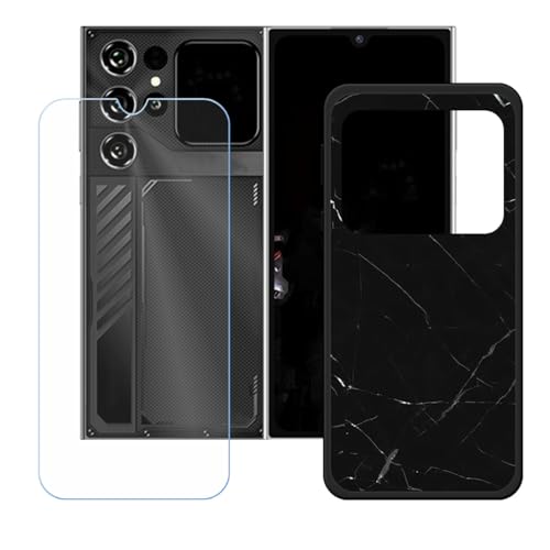 LCEHTOGYE �K�p Oukitel C62 GT +�����K���X�X�N���[���v���e�N�^�[�p�P�[�X�A�K�p Oukitel C62 GT (6,88")�ƌ݊����̂���u���b�N�\�t�gTPU�V���R���Q���P�[�X�ی�J�o�[ WZ11