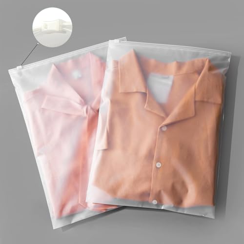 50Pcs Frosted Zipper Poly Bags 12x16 for Clothing Storage