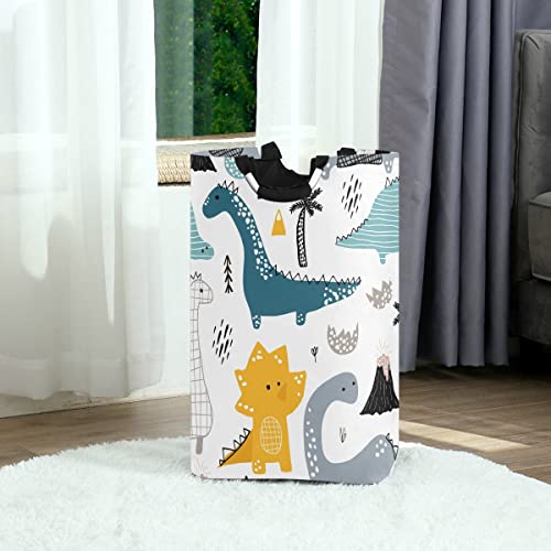 Mnsruu Dino Scandinavian Style Laundry Basket Kids Collapsible Fabric Laundry Hamper Washing Bin Folding Clothes Bag - Image 2