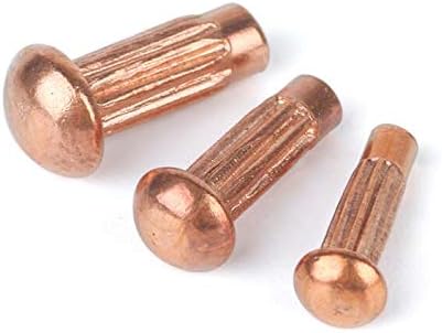 30pcs M2 copper rivet GB827 knurled nameplate solid semicircular head rivet 4-8mm length - (Stem Length: M2x6mm)