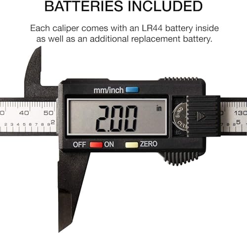 NEIKO 01417A 6” Digital Caliper | Electronic Measuring Tool | Range of 0-6”or 0-150mm | Inch and Millimeters | Large LCD Display | External and Internal Measuring Jaw | Zero Setting and Auto Off by NEIKO - Image 3