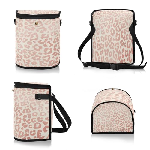 Image of senya Car Trash Can Car Garbage Can Car Waste Basket,Rose Gold Leopard Print Cheetah Leak-Proof Car Trash Bin, Car Trash Hanging Car Accessories Interior Car Organizer Bag