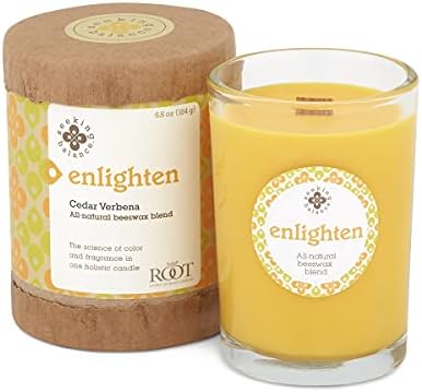 Root Candles 9941229 Seeking Balance Small Spa Candle, 6.5-Ounce, Enlighten: Cedar Verbena
