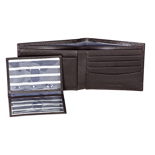 Image of Nautica Men's Bifold Leather Wallet | RFID Blocking | ID Window | Card Slots | Organization | Durable | Stylish