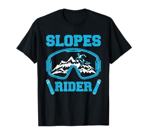 Skifahren Kinder SLOPES RIDER Lustiges Ski Jungs T-Shirt