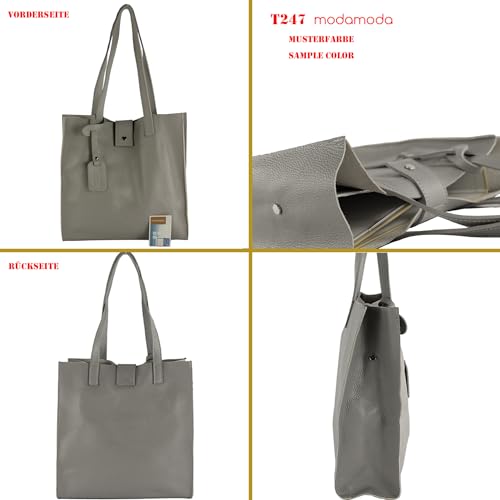 T247 - Ital. leather shopper with removable inner pocket2
