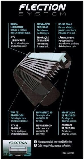 Maquinilla de afeitar Flection System 6 hojas Deliplus + 1 paquete de 4 cuchillas de recambio incluidas