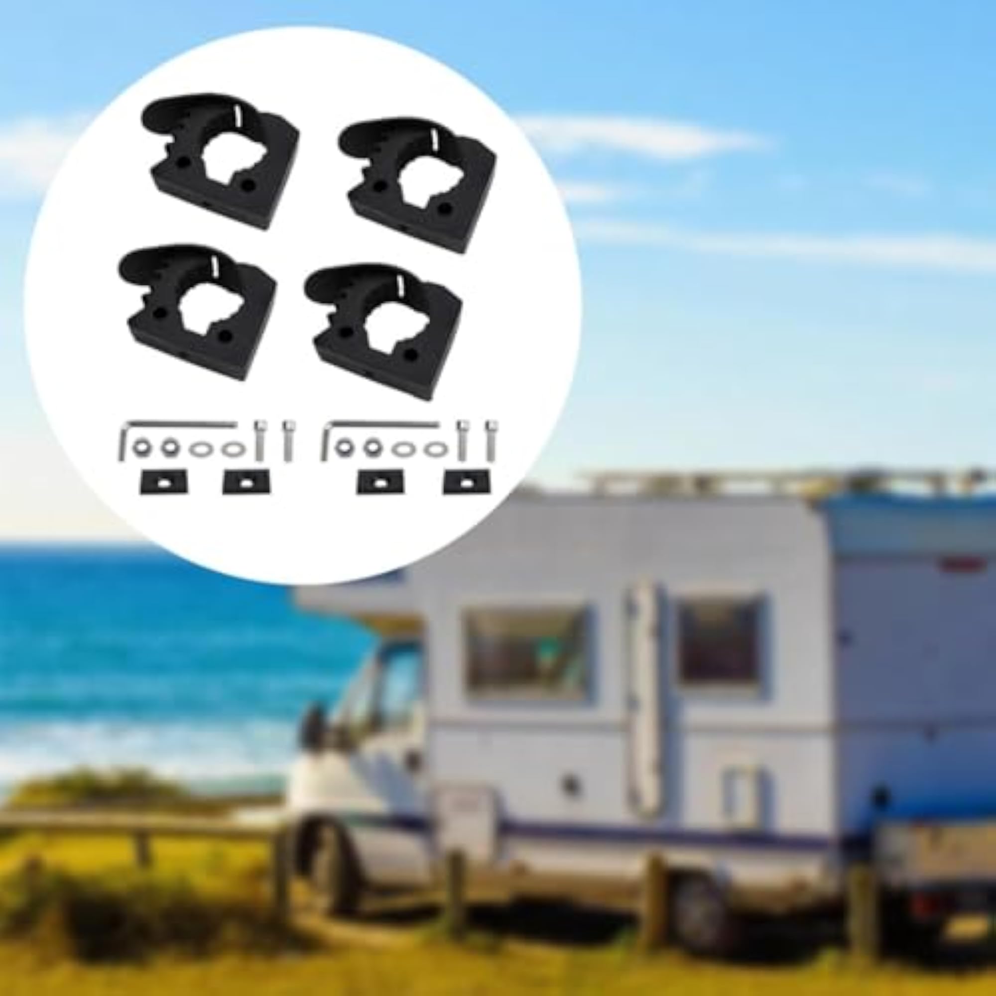 Rubber Clamp Securing Equipment Mount Bracket, 4pcs Set