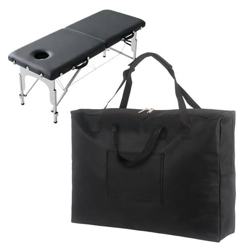 Klmnop Massage Table Bag for Mobile Therapists Portable Carry Case Fits 28-37 Inch Spa Beds with Shoulder Straps Handles & Accessory Pocket Heavy-Duty 600D Oxford for Easy Stair Transport(Black)