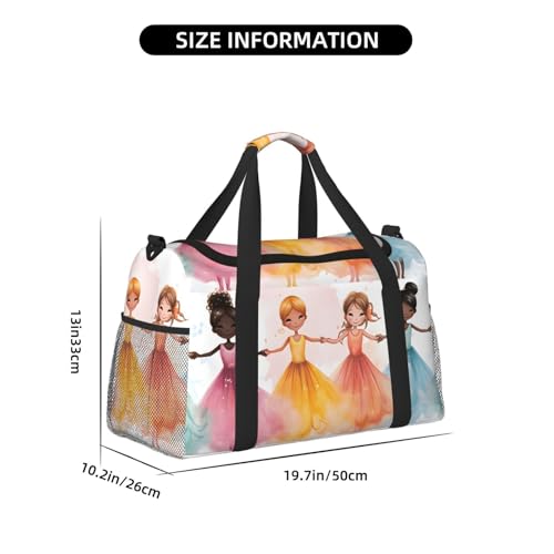 Colorful Girls Duffle Bag for Travel American Women Sports Gym Tote Carry On Bag Large Shoulder Weekend Overnight for Workout4