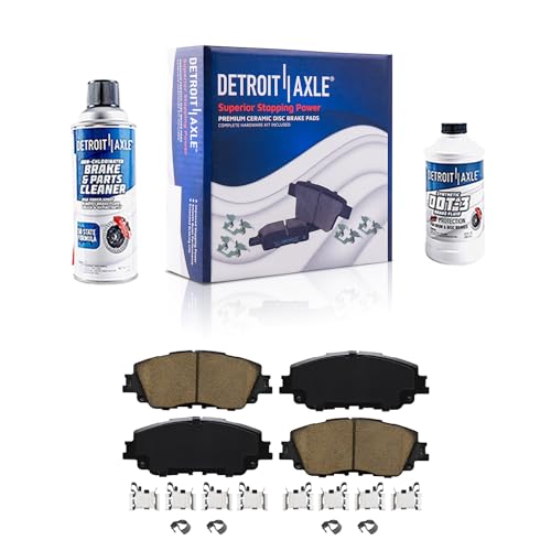 Image of Detroit Axle - Front Brake Pads for Toyota Avalon Camry RAV4 Venza C-HR Corolla Cross Lexus ES250 ES300h ES350 UX200 UX250h UX300h, Ceramic Brake Pads w /Hardware Replacement