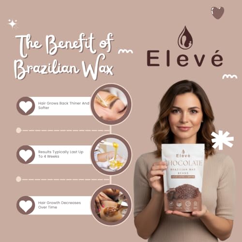 Image of Eleve Brazilian Stripless Painless Hair Removal Wax For Men & Women| Quick & Easy Tan Removal Waxing For Face, Armpit & Bikini Areas Wax Beans Chocolate Wax For Women (100 Gm)