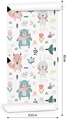 Muralo Kids Wallpaper for Children Cheerful Forest Animals - Image 4