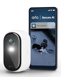 Arlo Essential 2 HD Akku Überwachungskamera Aussen WLAN, Kabellos, 1080p Video, Farbnachtsicht, Licht, Bewegungsmelder, Sirene, 2-Wege Audio, Smart Home, mit Arlo Secure Plan Testzeitraum, 1 Kamera