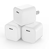 USB C Charger Block, Besgoods Phone Charger Power Adapter C Type Fast Charging Cube Wall Plug Compatible with iPhone 17 16 15 Pro Max 14 13 12 11 SE XR XS X 8 iPad Watch-White,3Pack