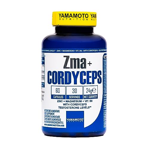 YAMAMOTO NUTRITION Zma + CORDYCEPS 60 Cápsulas, un Suplemento Alimenticio de Zinc, Magnesio y Vitamina B6, Adecuado para Hombres Adultos