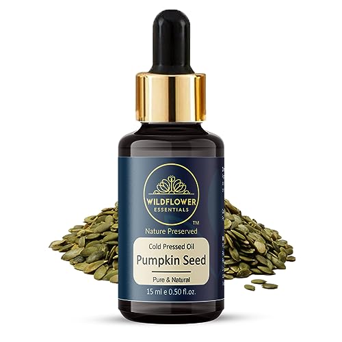 Image of Pure Pumpkin Seed Oil Cold Pressed Carrier Oil for Hair, Skin, Body with Glass Dropper 15ml