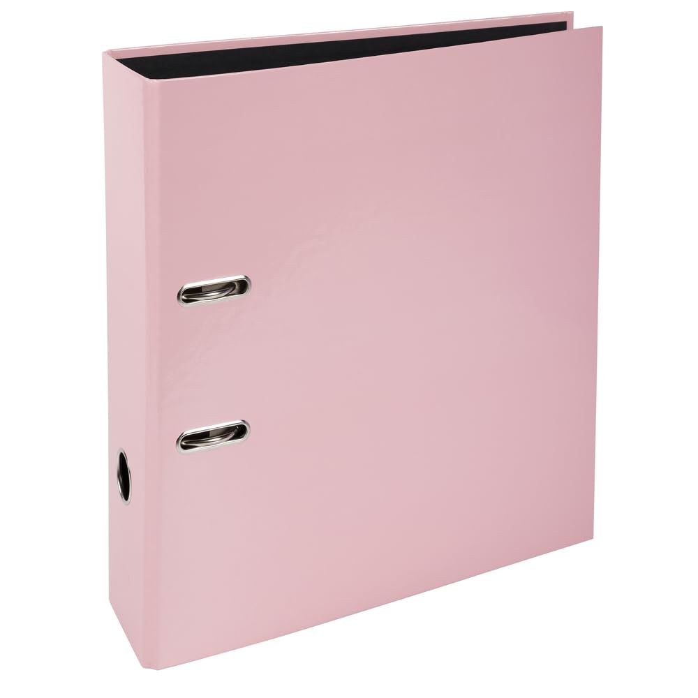 Exacompta - Ref 53566E -Box of 10 A4 Lever Arch Files Prem'Touch AQUAREL - 80mm Spine - 80mm Mechanical - External Dimensions: 32 x 28.5 x 8 cm - A4 File Format - Pink