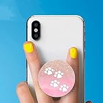 4 Pack/Multi-Function Foldable Finger Cell Phone Stand，Grip Holder for Smartphone and Tablets - Rose Gold Pink Marble Smile White