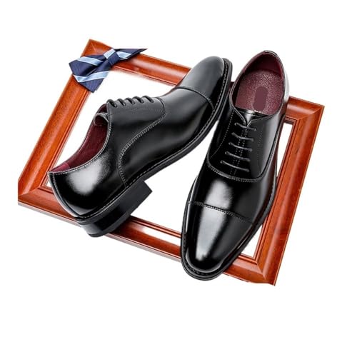 Summer Men's Leather Shoes Business Three-Joint Gentleman Leather Shoes Oxfords(Black,9.5)2