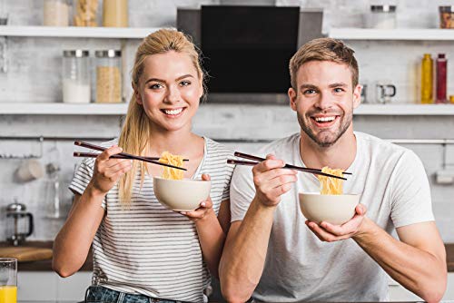 GLAMFIELDS 再利用可能な箸 日本製天然木製 クラシックスタイル 5組 軽量 手彫り 安全 チョップスティック 8.8インチ/22.5cm ギフトセット