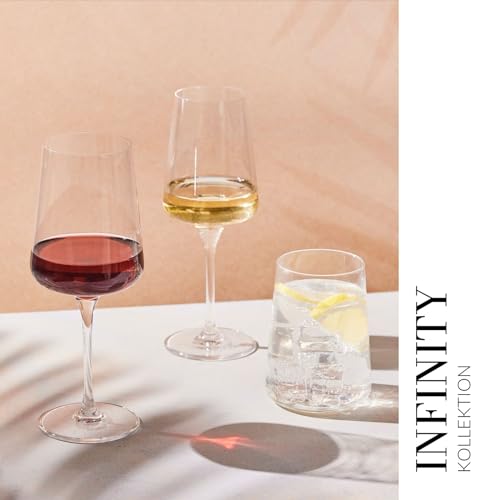 Foto von Krosno Weißwein- und Sektgläser | 6 Stck. im Set | 400 ml | Infinity Kollektion | Elegant | Kristallglas | Bleifreies Glas | Ideal für Zuhause, Restaurants und Partys | Spülmaschinenfest