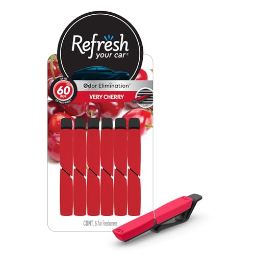 Image of Refresh Your Car Air Freshener Vent Sticks, Very Cherry Scent, 6 Pack, Convenient Car Vent Sticks
