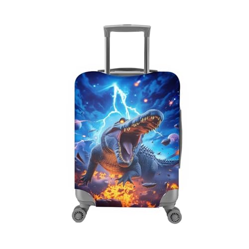 Image of Mumeson Starry Night Dinosaur Travel Luggage Cover Lightweight Suitcase Protector Scratch-Resistant Fit 30-32 Inch Baggage,Not Included Suitcase
