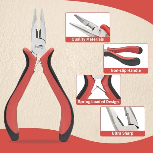 Image of 5-Pack 5 inch Small Needle Nose Pliers,Mini Jewelry Pliers with Cutter
