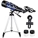Telescope for Kids Beginners, 70mm Aperture 400mm Astronomical Refracting Telescope for Adults Students - Travel Telescopes with Tripod, Phone Adapter(Ocean Blue)