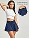 IUGA Stretchy Denim Skort V-Waist Jean Skort with Pockets High Waisted Mini Jean Skirt with Shorts Underneath