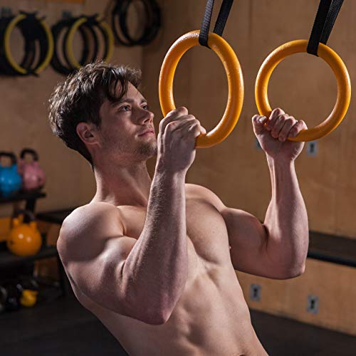 Nayoya Gymnastic Rings Workout Set With Adjustable Straps For Full Body Strength Training And Bodyweight Crossfit Exercise #TOP4