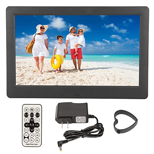 Porta-retratos digital, porta-retratos digital de 10 polegadas, tela de LED HD 1920×1080 porta-retra