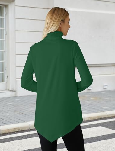 Image of JUSTFASHIONNOW Turtle Neck Shirts for Women Long Sleeve Fall Tunic Tops