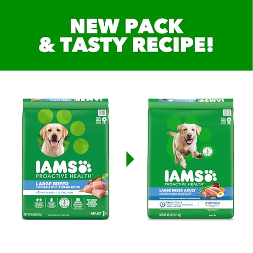 IAMS Proactive Health Large Breed Dry Dog Food, Chicken, 40 lb | Veterinarian-recommended, real chicken #1 ingredient, L-Carnitine for metabolism, Glucosamine & Chondroitin, optimal calcium - Image 3