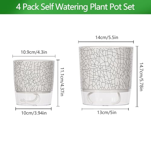 38% Off 4-Pack Self-Watering Plant Pots with Reservoir