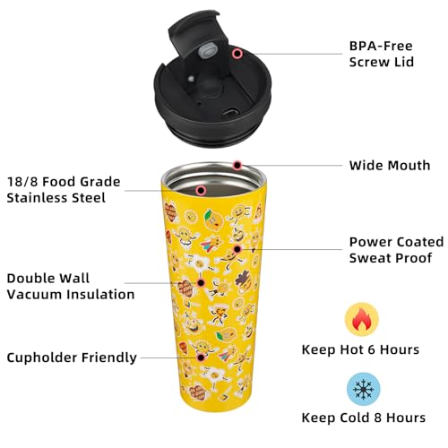 Image of BJPKPK 26 oz Coffee Tumbler with Straw, Insulated Stainless Steel Cup