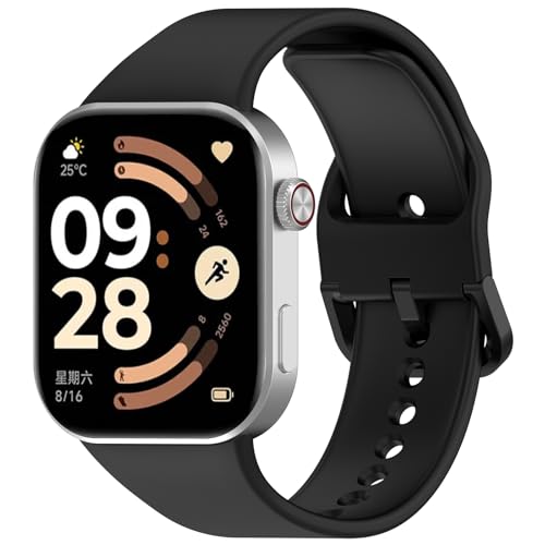 LOKEKE Correa de repuesto compatible con Redmi Watch 6, correa de silicona de repuesto compatible con Redmi Watch 6/5/4 (negro)