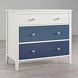 Little Seeds Monarch Hill Poppy White 3 Drawer Dresser, Blue