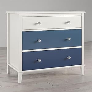 Little Seeds Monarch Hill Poppy White 3 Drawer Dresser, Blue